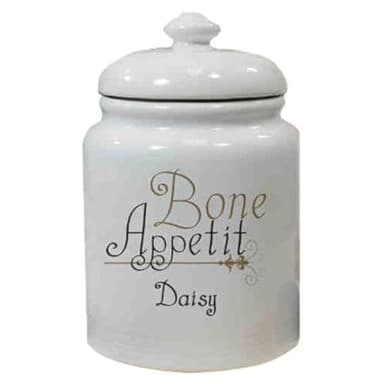 GiftsForYouNow Bone Appetit Personalized Ceramic Treat Jar