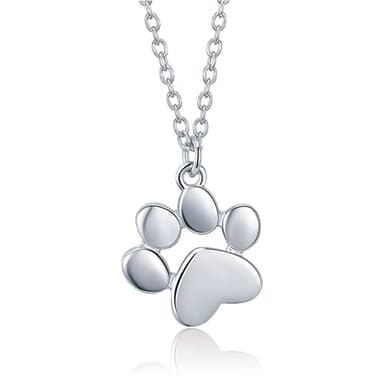Dainty Silver Paw-Print Pendant Necklace