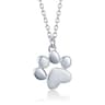 Dainty Silver Paw-Print Pendant Necklace