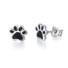 Sterling Silver Paw-Print Stud Earrings
