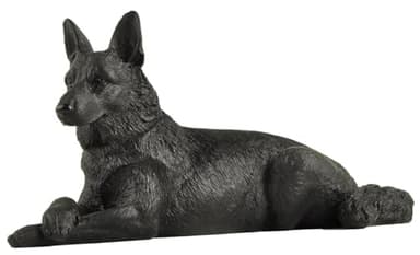 6-Inch Hand-Painted Black German Shepherd Figurine
