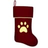 Subyan Monogram Velvet Christmas Stocking with Paw Design
