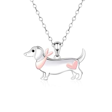 Sterling Silver Dachshund Pendant Necklace