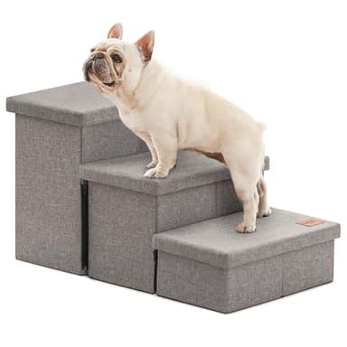 Foldable 3-Step Dog Stairs for a Bed or Couch