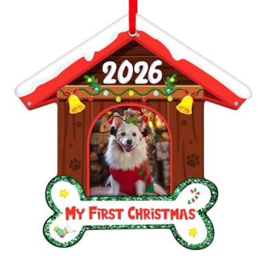 Dog's First Christmas Photo Frame Ornament