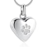 Paw-Print Heart Cremation Urn Necklace for Ashes