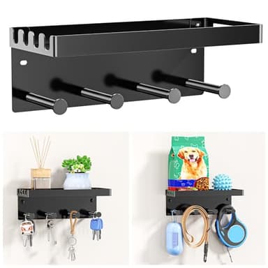 Wall-Mount Dog Leash & Key Holder