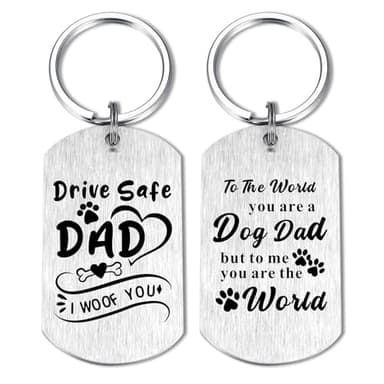 “Drive Safe” Dog Dad Keychain