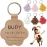 Engraved Paw-Print Leather Memorial Keychain