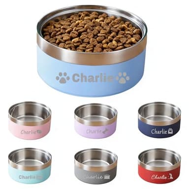 YUNMARY Laser-Engraved Stainless Steel Dog Bowl