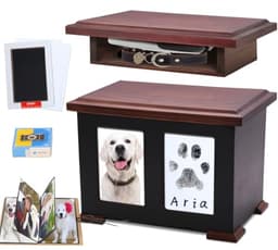 Solid Wood Dog Urn for Ashes, Up to 150 lb