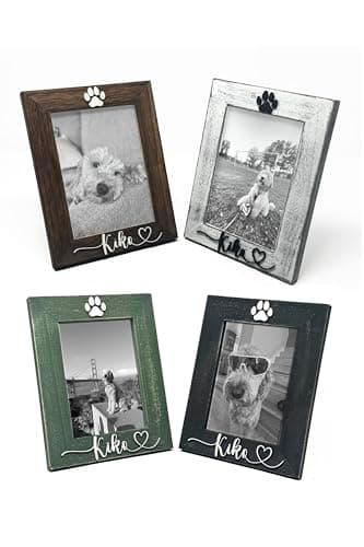 Personalized Pet Photo Frame with Name and Paw Print