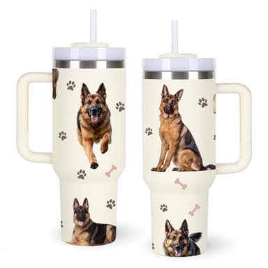 German Shepherd 40 oz Tumbler with Handle