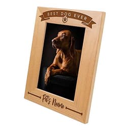 Engraved Wood Frame with Their Dog's Name (4x6)