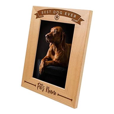 Engraved Wood Frame with Their Dog's Name (4x6)