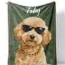 Custom Pet Portrait Fleece Blanket