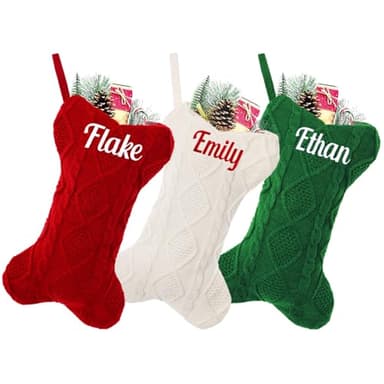 ULICO Personalized Bone-Shaped Dog Christmas Stocking