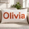 Hand-Embroidered Name Lumbar Pillow Cover