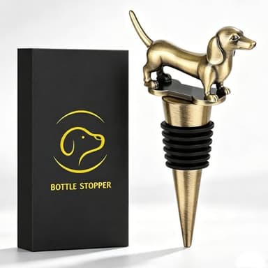 Bronze Dachshund Wine Bottle Stopper
