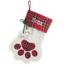 Personalized Planet Dog Paw Faux Sherpa Christmas Stocking
