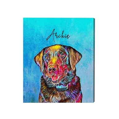 Custom Watercolor Dog Portrait Canvas
