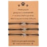 Pet Loss Paw-Print Friendship Bracelets (Set of 3)