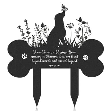Metal Dog Memorial Garden Marker
