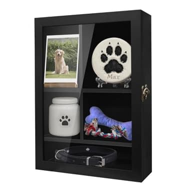 Deep Pet Memorial Shadow Box with Glass Door (16 x 12 x 4.3 in)