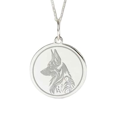 Sterling Silver German Shepherd Pendant Necklace