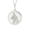 Sterling Silver German Shepherd Pendant Necklace