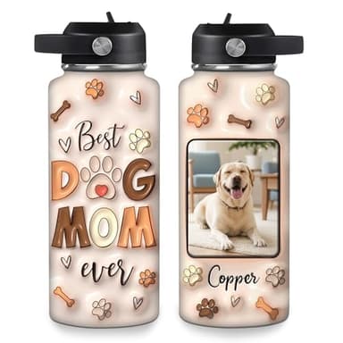 Personalized Dog Photo Insulated Water Bottle