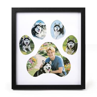 Paw Print Photo Collage Frame (holds 5 pictures)