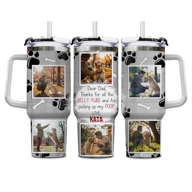 Personalized Dog Dad Photo 40oz Tumbler