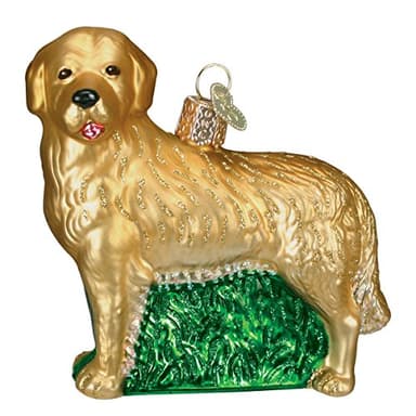 Mouth-Blown Glass Golden Retriever Ornament