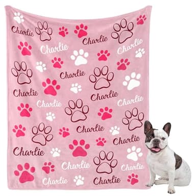 Personalized Dog Name Throw Blanket