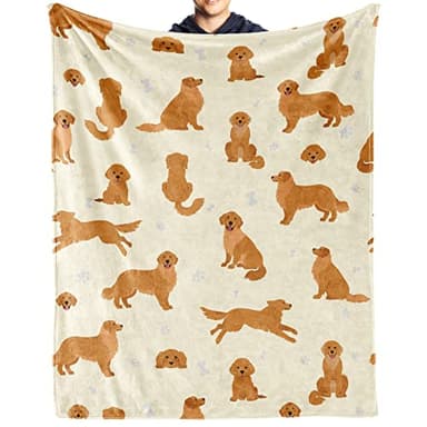 Golden Retriever Flannel Throw Blanket