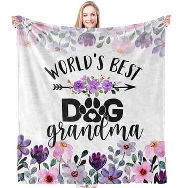 “World's Best Dog Grandma” Throw Blanket (50×60)