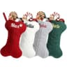 Infiher Personalized Cable-Knit Dog Bone Christmas Stocking