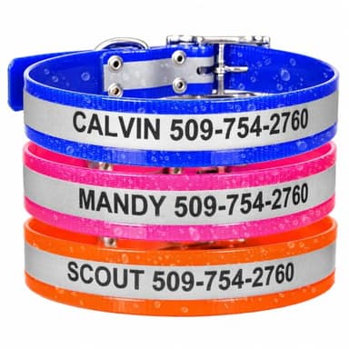 GoTags Waterproof BioThane Personalized Dog Collar