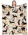 Dachshund Flannel Throw Blanket