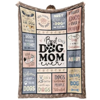 “Best Dog Mom Ever” Cozy Throw Blanket