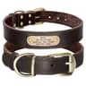 Didog Personalized Genuine Leather Dog Collar with Nameplate