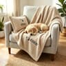 Embroidered Name Pet Blanket and Cushion Set