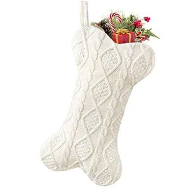 Knit Bone-Shape Dog Christmas Stocking